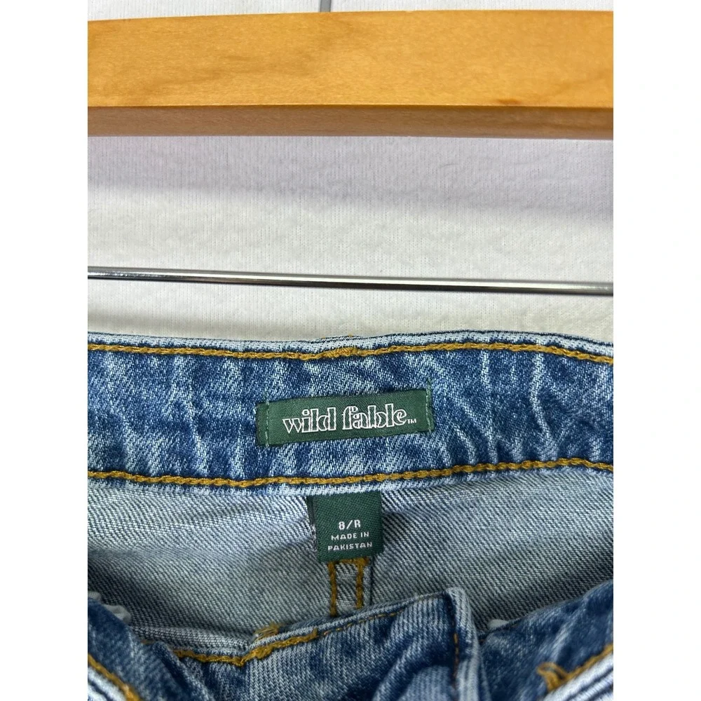 Boho Festival Wild Fable Women 8 Blue High Rise Rolled Cuff Raw Hem Denim Shorts